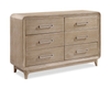 Sasha Bedroom 6-Drawer Dresser, 62"W x 38"H - Natural Oak Brown | Commode de chambre à coucher Sasha de 62 po (L) x 38 po (H) à 6 tiroirs - brun chêne naturel