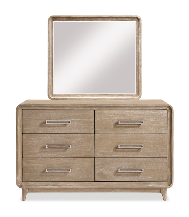 Commode de chambre à coucher Sasha de 62 po (L) x 38 po (H) à 6 tiroirs - brun chêne naturel