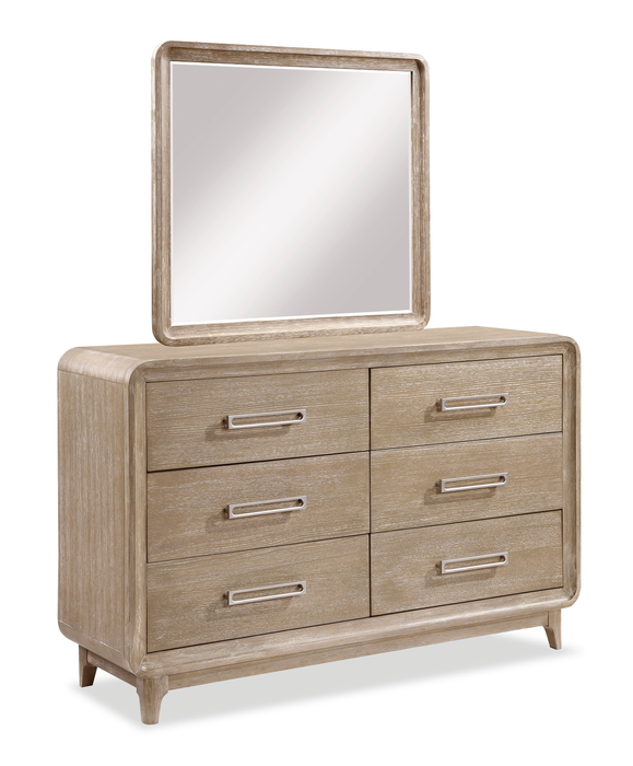 Commode de chambre à coucher Sasha de 62 po (L) x 38 po (H) à 6 tiroirs - brun chêne naturel