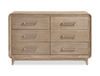 Sasha Bedroom 6-Drawer Dresser, 62"W x 38"H - Natural Oak Brown | Commode de chambre à coucher Sasha de 62 po (L) x 38 po (H) à 6 tiroirs - brun chêne naturel