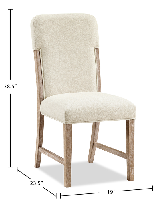 Ensemble de salle à manger Austin 5 pièces avec table, rallonge de 82 po à 94 po (L) et 7 chaises - taupe et brun chêne naturel