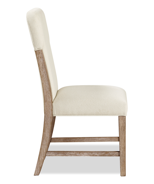 Chaise de salle à manger Sasha en tissu de chenille - taupe et brun chêne naturel