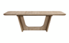 Sasha Extension Dining Table with Trestle Base, 82-94"W - Natural Oak Brown | Table de salle à manger Sasha avec rallonge de 82 po à 94 po (L) et base à tréteaux - brun chêne naturel