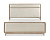 Sasha 5pc Bedroom Set with Fabric Bed, Dresser & Mirror, Natural Oak Brown - Queen Size | Ensemble de chambre à coucher Sasha 5 pièces avec lit en tissu, commode et miroir, brun chêne naturel - format grand lit
