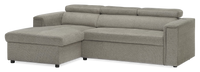  Sofa sectionnel Savvy 2 pièces en tissu d'apparence lin - gris