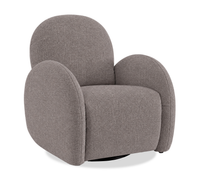   Fauteuil d’appoint coulissant, pivotant et inclinable Shay de 33 po en tissu de chenille - gris