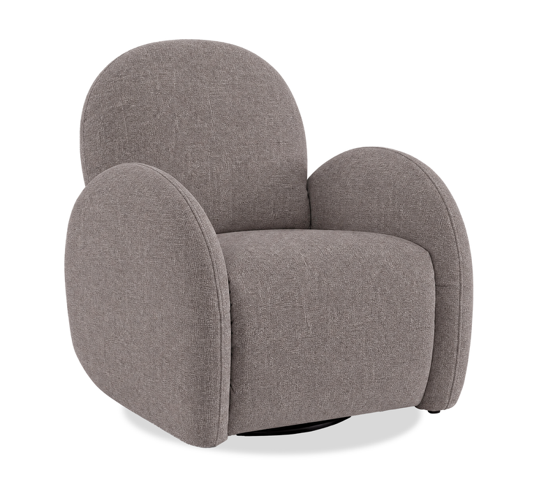  Fauteuil d’appoint coulissant, pivotant et inclinable Shay de 33 po en tissu de chenille - gris