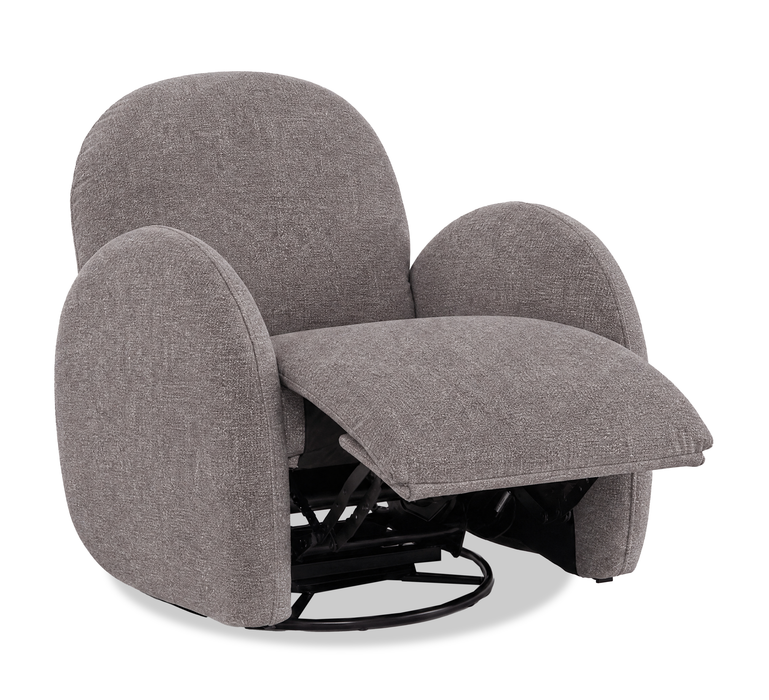  Fauteuil d’appoint coulissant, pivotant et inclinable Shay de 33 po en tissu de chenille - gris
