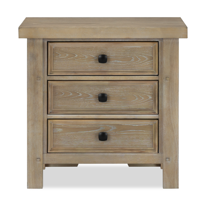 Table de nuit Sonoma de 28 po (L) x 28 po (H) à 3 tiroirs - brun clair