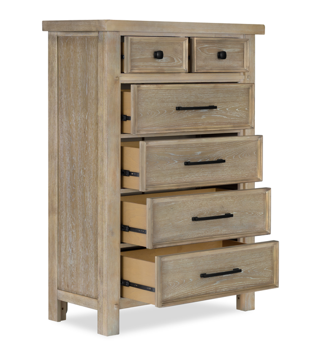 Commode verticale Sonoma de 38 po (L) x 54 po (H) à 6 tiroirs pour la chambre à coucher - brun clair