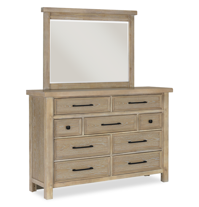 Commode Sonoma de 62 po (L) x 42 po (H) à 9 tiroirs pour la chambre à coucher - brun clair