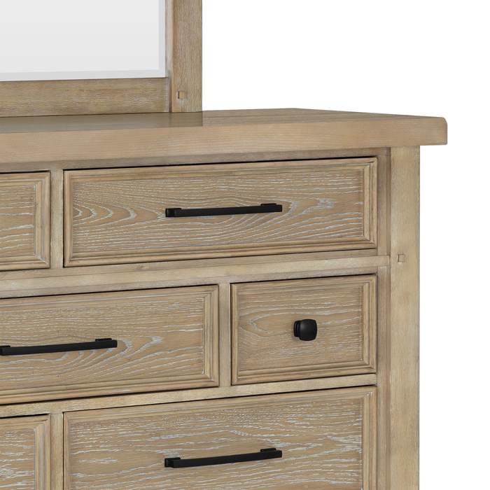 Commode Sonoma de 62 po (L) x 42 po (H) à 9 tiroirs pour la chambre à coucher - brun clair