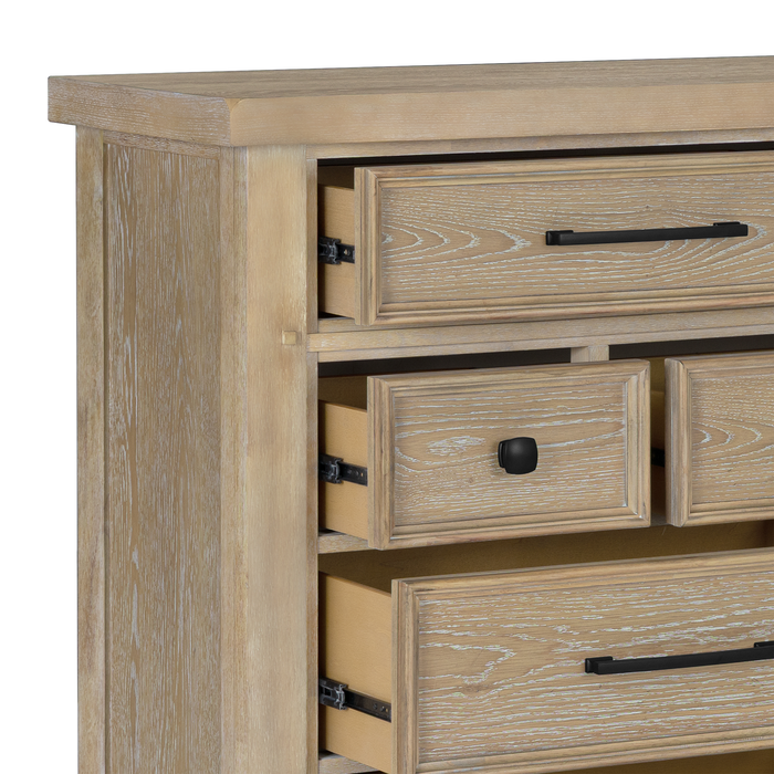 Commode Sonoma de 62 po (L) x 42 po (H) à 9 tiroirs pour la chambre à coucher - brun clair