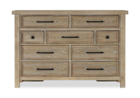 Commode Sonoma de 62 po (L) x 42 po (H) à 9 tiroirs pour la chambre à coucher - brun clair