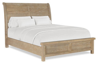 Sonoma Panel Bed with Headboard & Frame, Light Brown - Queen Size | Lit à panneau Sonoma avec tête de lit et cadre de lit, brun clair - format grand lit