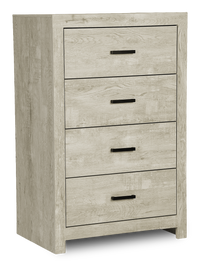 Commode verticale de chambre à coucher Soren de 32 po (L) x 45 po (H) à 4 tiroirs - chêne blanchi