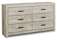  Commode de chambre à coucher Soren de 59 po (L) x 33 po (H) à 6 tiroirs - chêne blanchi