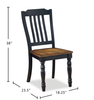 Stella Dining Chair, Wood, Slat Back - Black/Brown | Chaise de salle à manger Stella en bois avec dossier à lattes - noire et brune