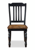 Stella Dining Chair, Wood, Slat Back - Black/Brown | Chaise de salle à manger Stella en bois avec dossier à lattes - noire et brune