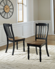 Stella Dining Chair, Wood, Slat Back - Black/Brown | Chaise de salle à manger Stella en bois avec dossier à lattes - noire et brune