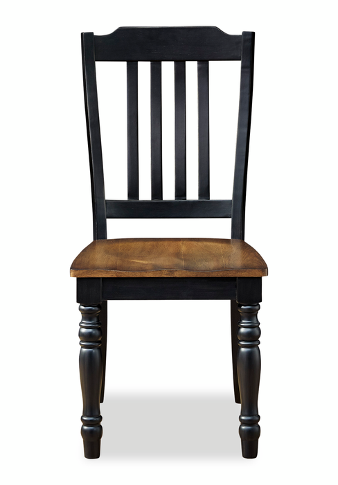 Ensemble de salle à manger Stella 5 pièces avec table ronde de 42 po à 57 po (L), rallonge papillon et 4 chaises - noir et brun