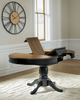 Stella Dining Table with 42-57"W Butterfly Leaf Extension, Round - Black/Brown | Table de salle à manger ronde Stella de 42 po à 57 po (L) avec rallonge papillon - noire et brune