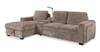 Sunset Linen-Look Fabric Left-Facing Sleeper Sectional with Storage and Built-In LED Lighting – Taupe | Sofa-lit sectionnel de gauche Sunset en tissu d’apparence lin avec ports USB - taupe