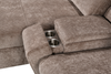 Sunset Linen-Look Fabric Left-Facing Sleeper Sectional with Storage and Built-In LED Lighting – Taupe | Sofa-lit sectionnel de gauche Sunset en tissu d’apparence lin avec ports USB - taupe