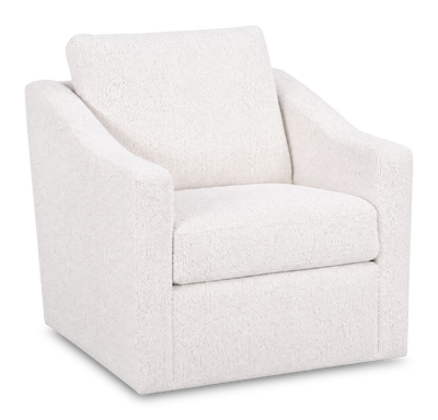Made in Canada Sofa Lab Customizable Swivel 32" Fabric Accent Chair – Teddy Snow | Fauteuil d’appoint pivotant personnalisable de Sofa Lab de 32 po fabriqué au Canada en tissu - Teddy Snow