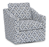Fauteuil d’appoint pivotant personnalisable de Sofa Lab de 32 po fabriqué au Canada en tissu - tissu décoratif Indigo
