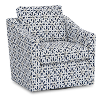  Fauteuil d’appoint pivotant personnalisable de Sofa Lab de 32 po fabriqué au Canada en tissu - tissu décoratif Indigo