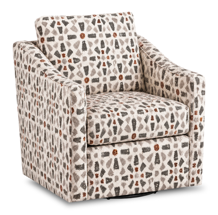 Fauteuil d’appoint pivotant personnalisable de Sofa Lab de 32 po fabriqué au Canada en tissu - tissu décoratif Copper