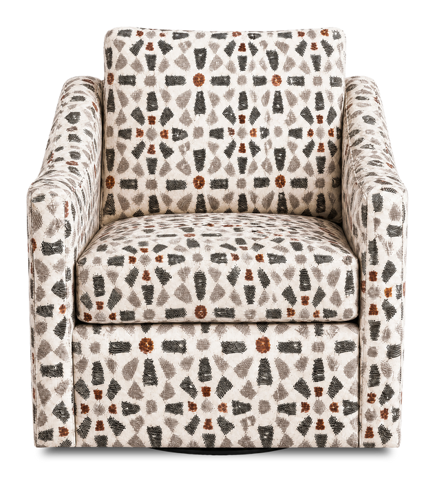 Fauteuil d’appoint pivotant personnalisable de Sofa Lab de 32 po fabriqué au Canada en tissu - tissu décoratif Copper