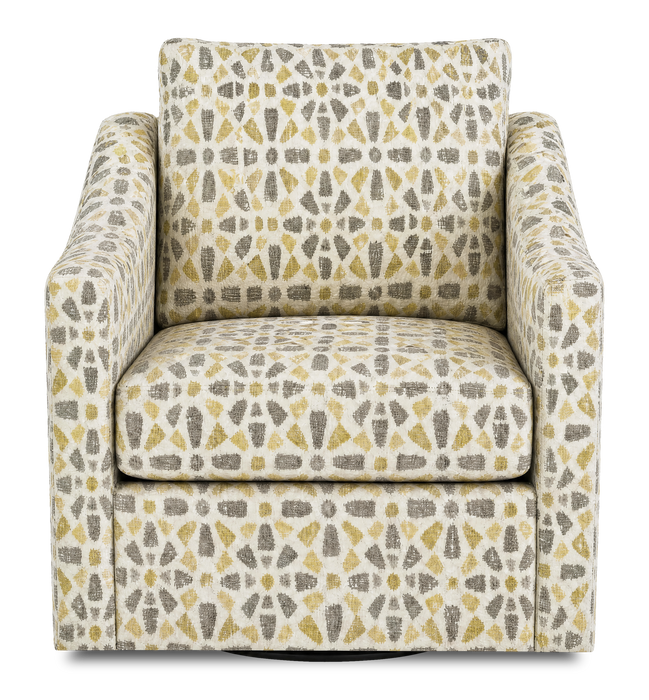 Fauteuil d’appoint pivotant personnalisable de Sofa Lab de 32 po fabriqué au Canada en tissu - tissu décoratif Lemonade