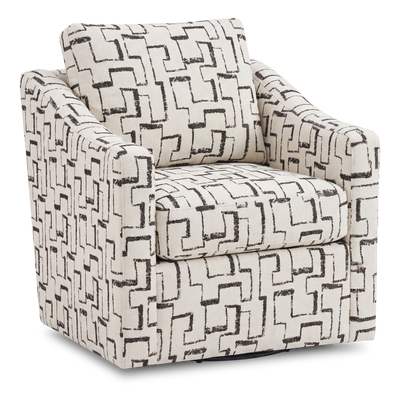 Made in Canada Sofa Lab Customizable Swivel 32" Fabric Accent Chair – Tar Accent Fabric | Fauteuil d’appoint pivotant personnalisable de Sofa Lab de 32 po fabriqué au Canada en tissu - tissu décoratif Tar