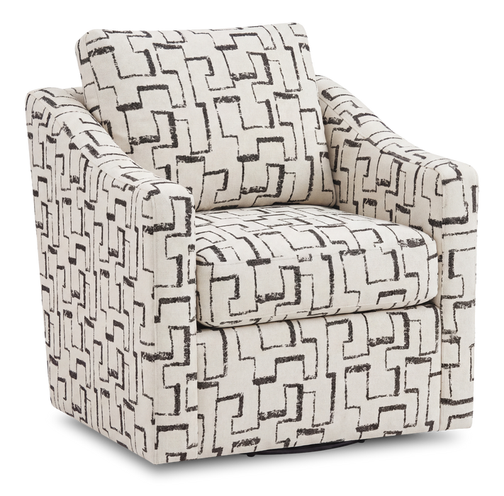Fauteuil d’appoint pivotant personnalisable de Sofa Lab de 32 po fabriqué au Canada en tissu - tissu décoratif Tar