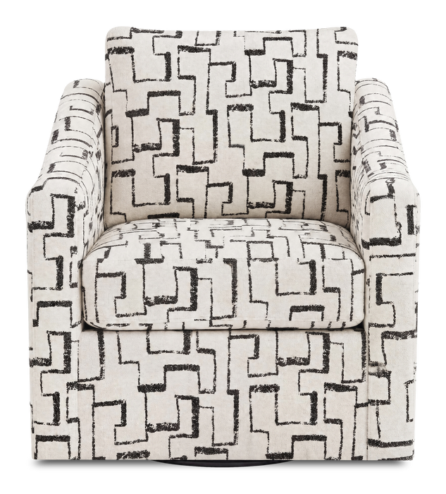 Fauteuil d’appoint pivotant personnalisable de Sofa Lab de 32 po fabriqué au Canada en tissu - tissu décoratif Tar