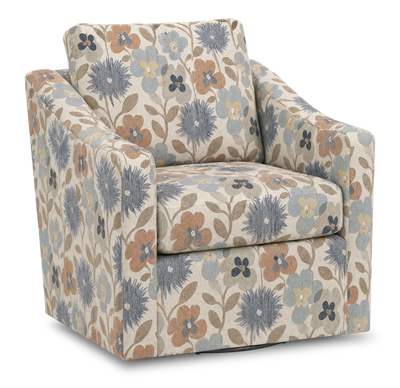 Made in Canada Sofa Lab Customizable Swivel 32" Fabric Accent Chair – Dragonfly Accent Fabric | Fauteuil d’appoint pivotant personnalisable de Sofa Lab de 32 po fabriqué au Canada en tissu - tissu décoratif Dragonfly
