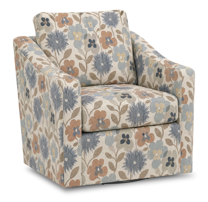 Fauteuil d’appoint pivotant personnalisable de Sofa Lab de 32 po fabriqué au Canada en tissu - tissu décoratif Dragonfly