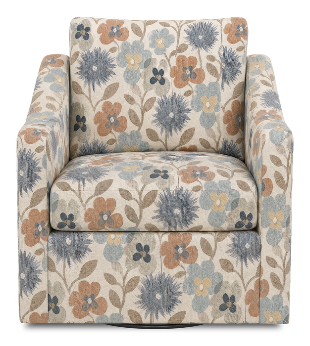 Fauteuil d’appoint pivotant personnalisable de Sofa Lab de 32 po fabriqué au Canada en tissu - tissu décoratif Dragonfly