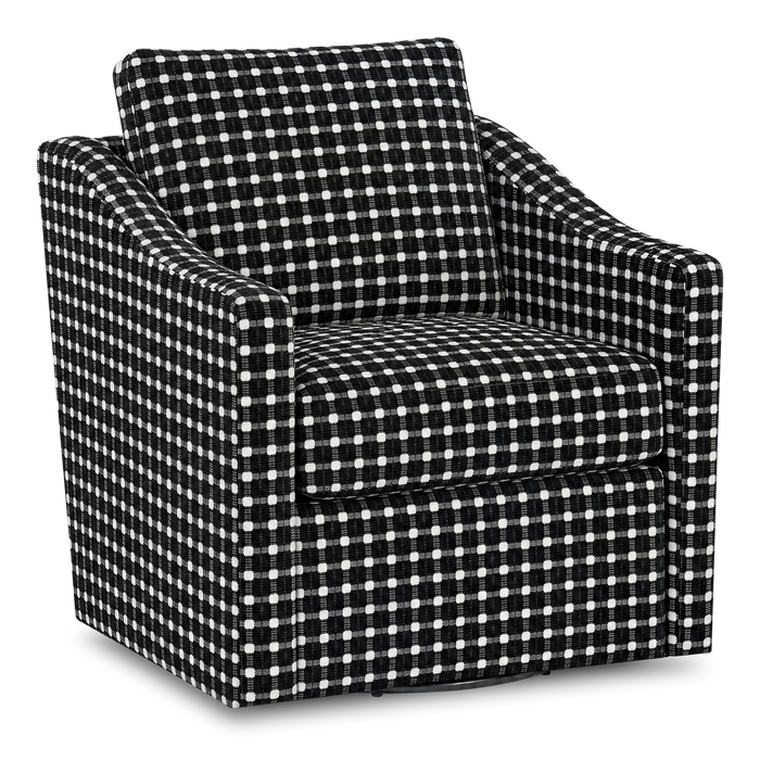 Fauteuil d’appoint pivotant personnalisable de Sofa Lab de 32 po fabriqué au Canada en tissu - tissu décoratif Panda