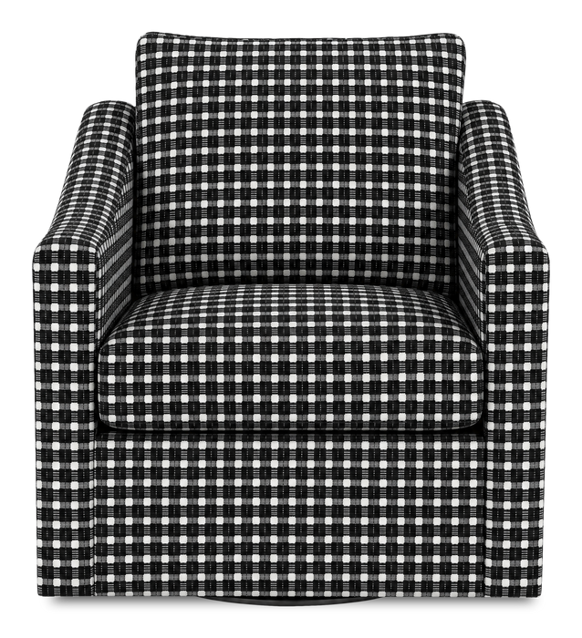 Fauteuil d’appoint pivotant personnalisable de Sofa Lab de 32 po fabriqué au Canada en tissu - tissu décoratif Panda