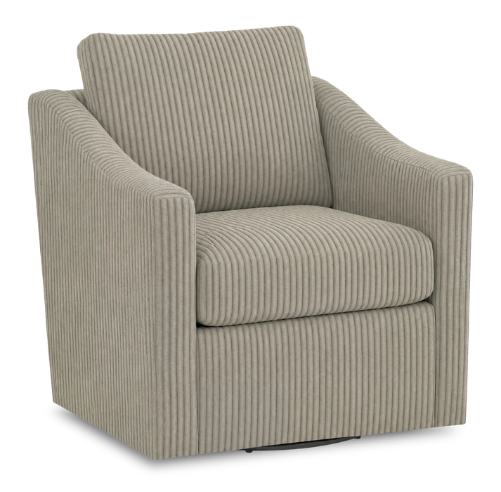 Fauteuil d’appoint pivotant personnalisable de Sofa Lab de 32 po fabriqué au Canada en tissu - tissu décoratif Fog