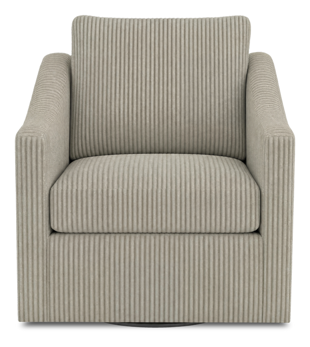 Fauteuil d’appoint pivotant personnalisable de Sofa Lab de 32 po fabriqué au Canada en tissu - tissu décoratif Fog
