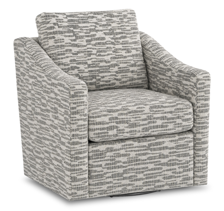 Fauteuil d’appoint pivotant personnalisable de Sofa Lab de 32 po fabriqué au Canada en tissu - tissu décoratif Flint