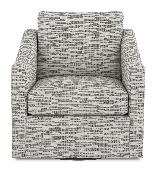 Fauteuil d’appoint pivotant personnalisable de Sofa Lab de 32 po fabriqué au Canada en tissu - tissu décoratif Flint
