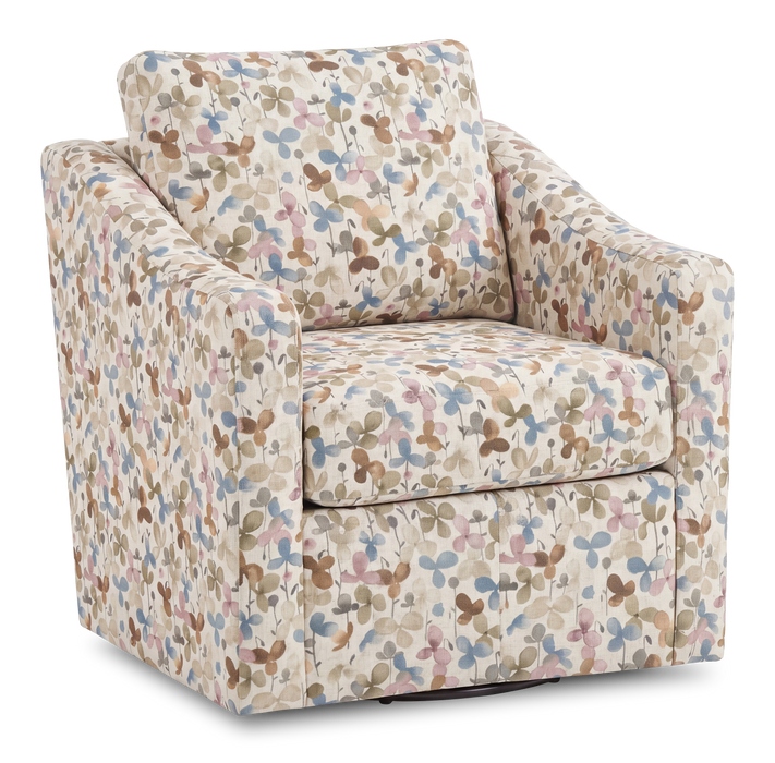 Fauteuil d’appoint pivotant personnalisable de Sofa Lab de 32 po fabriqué au Canada en tissu - tissu décoratif Rose