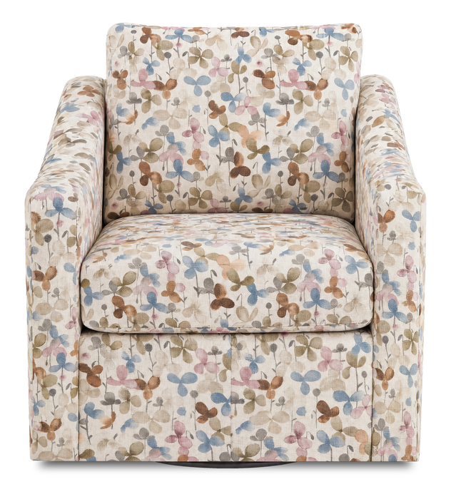 Fauteuil d’appoint pivotant personnalisable de Sofa Lab de 32 po fabriqué au Canada en tissu - tissu décoratif Rose
