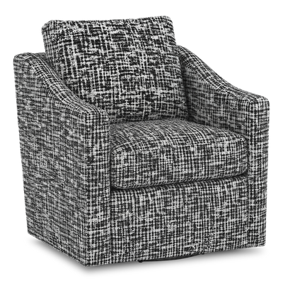 Made in Canada Sofa Lab Customizable Swivel 32" Fabric Accent Chair – Jet Accent Fabric | Fauteuil d’appoint pivotant personnalisable de Sofa Lab de 32 po fabriqué au Canada en tissu - tissu décoratif Jet