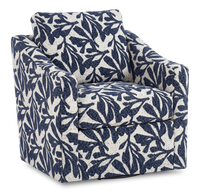 Fauteuil d’appoint pivotant personnalisable de Sofa Lab de 32 po fabriqué au Canada en tissu - tissu décoratif Marine
